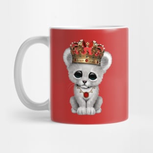 Cute Royal White lion Wearing Crown Mug